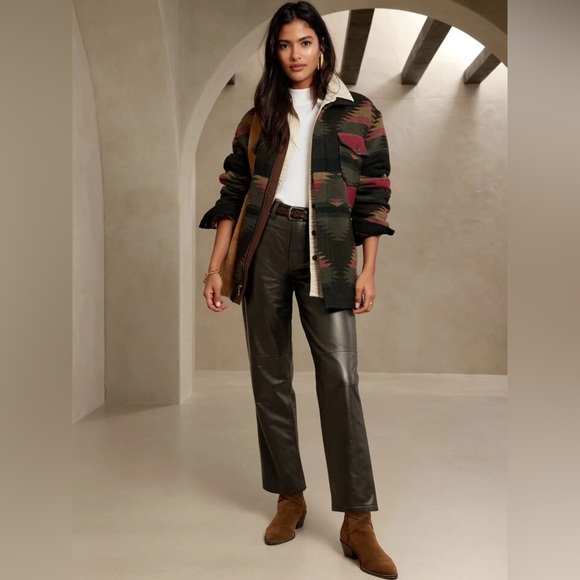 Banana Republic Pants - NWT! Banana Republic The Straight 100% Genuine Leather Pant Multiple (AS IS) 🎟️